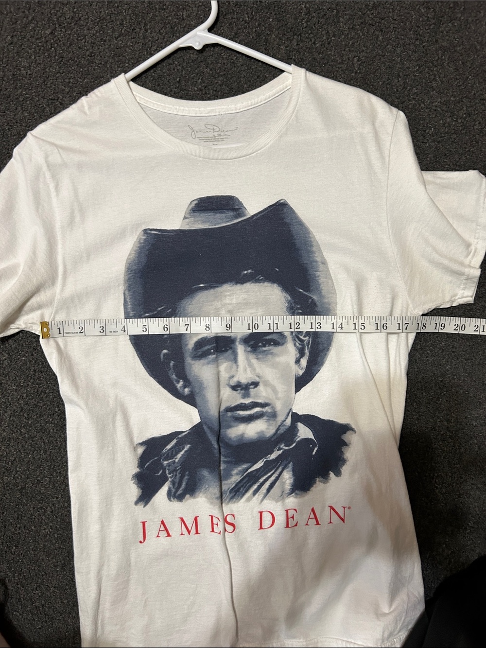 White Graphic Crewneck T-Shirt with Portrait Print